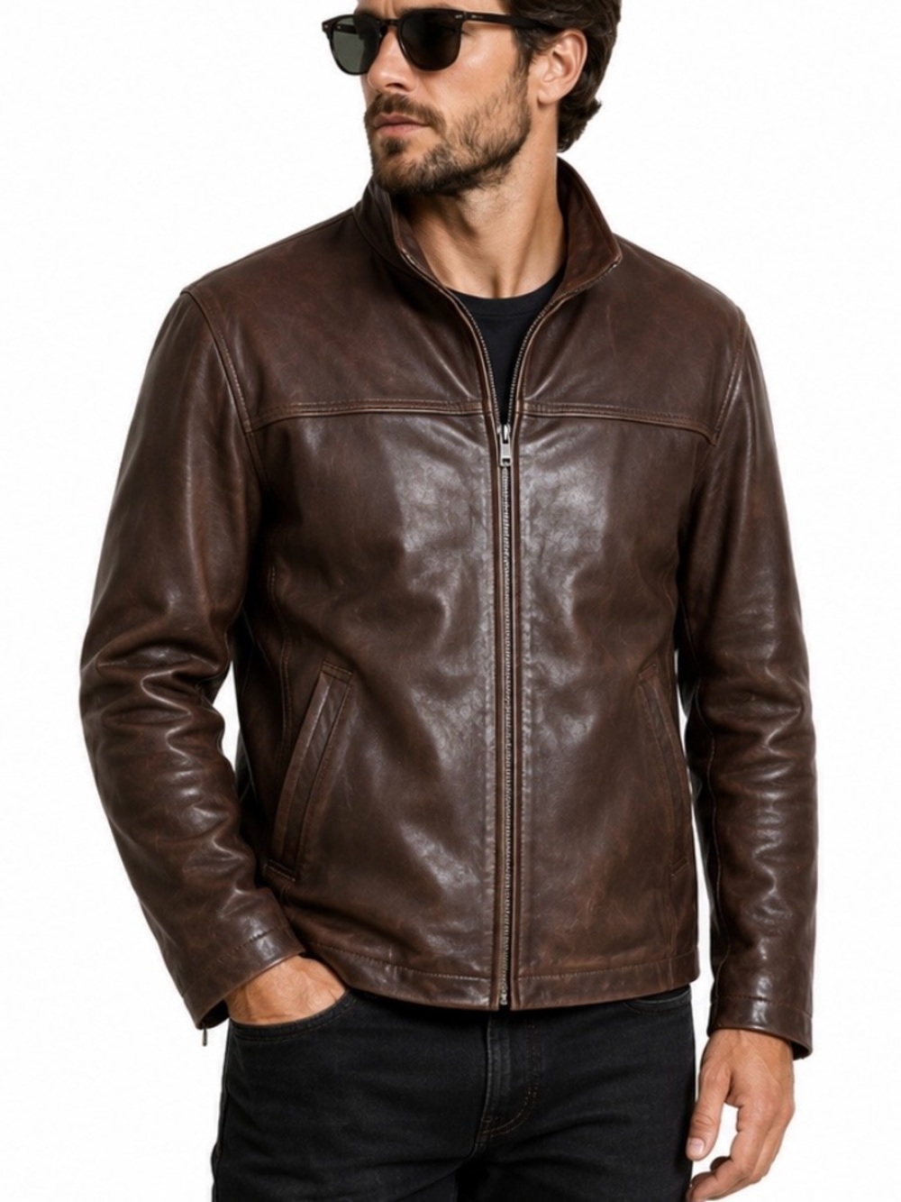 Vintage Danier Men's Brown Genuine Leather Thinsulate insulation Jacket Size L